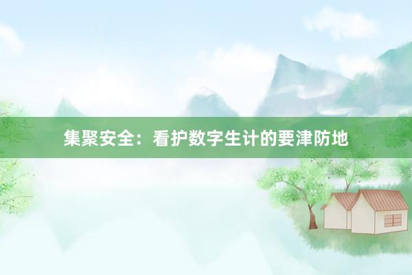 集聚安全：看护数字生计的要津防地