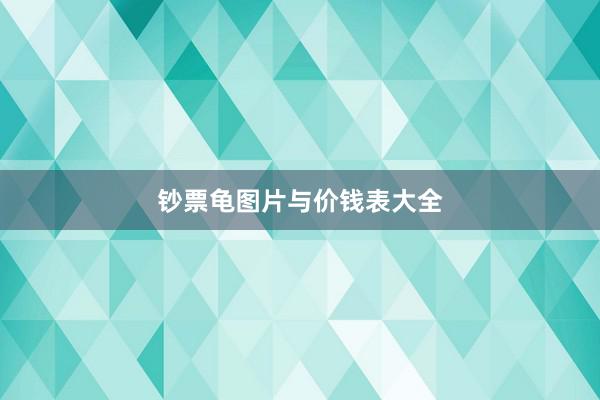 钞票龟图片与价钱表大全